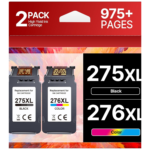 TECKKIN PG-275XL / CL-276XL Compatible Ink Cartridge Combo Pack (2 Pack)